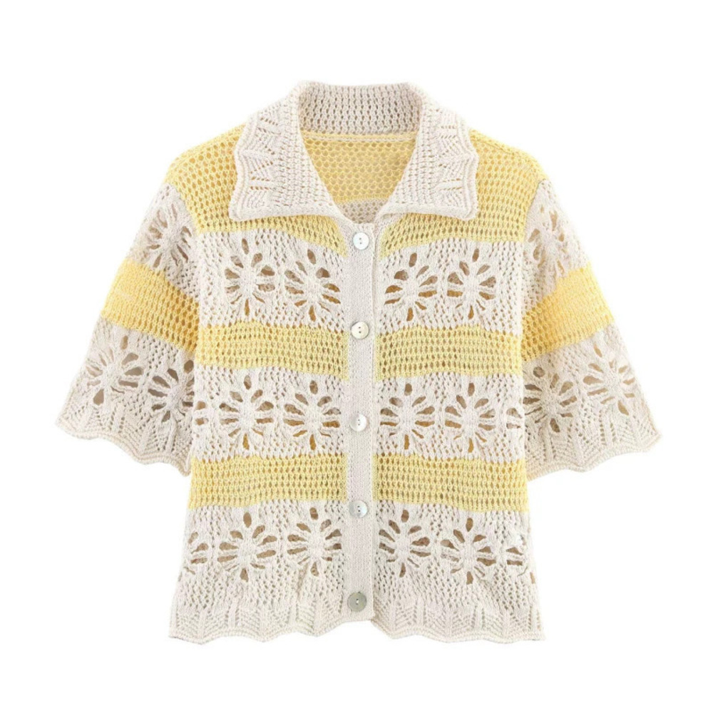 ZARA Early Spring Jacquard Mesh Knit Top